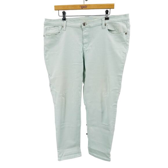 Seven7 Seafoam Green Skinny Easy Fit Jean Womens Plus 18 Mid Rise Stretch Denim - Picture 4 of 8